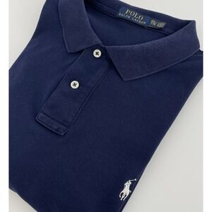 Polo Ralph Lauren Mens XXL Big Tall Polo Shirt Navy Blue White Pony 100% Cotton